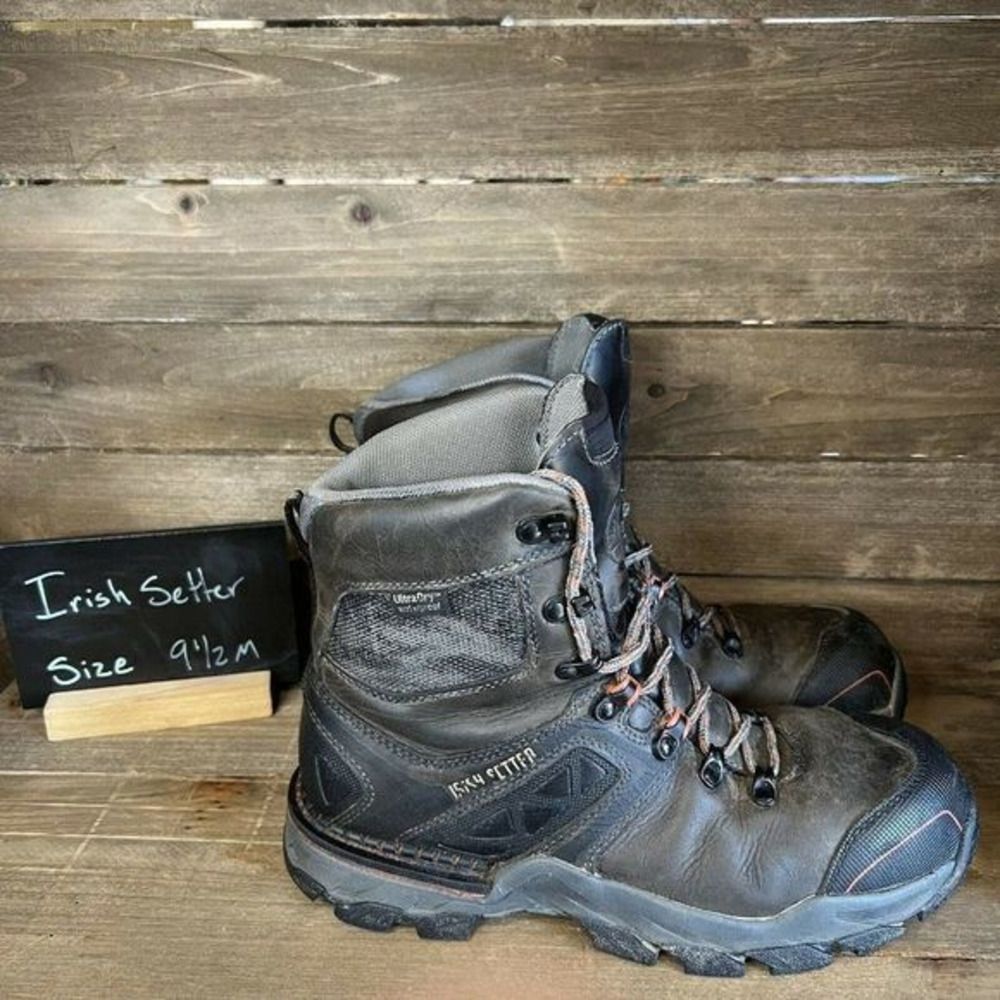 Womens Irish Setter Red Wing Crosby 8 In Steel Toe Brown Leather Work Boots‎ 9.5